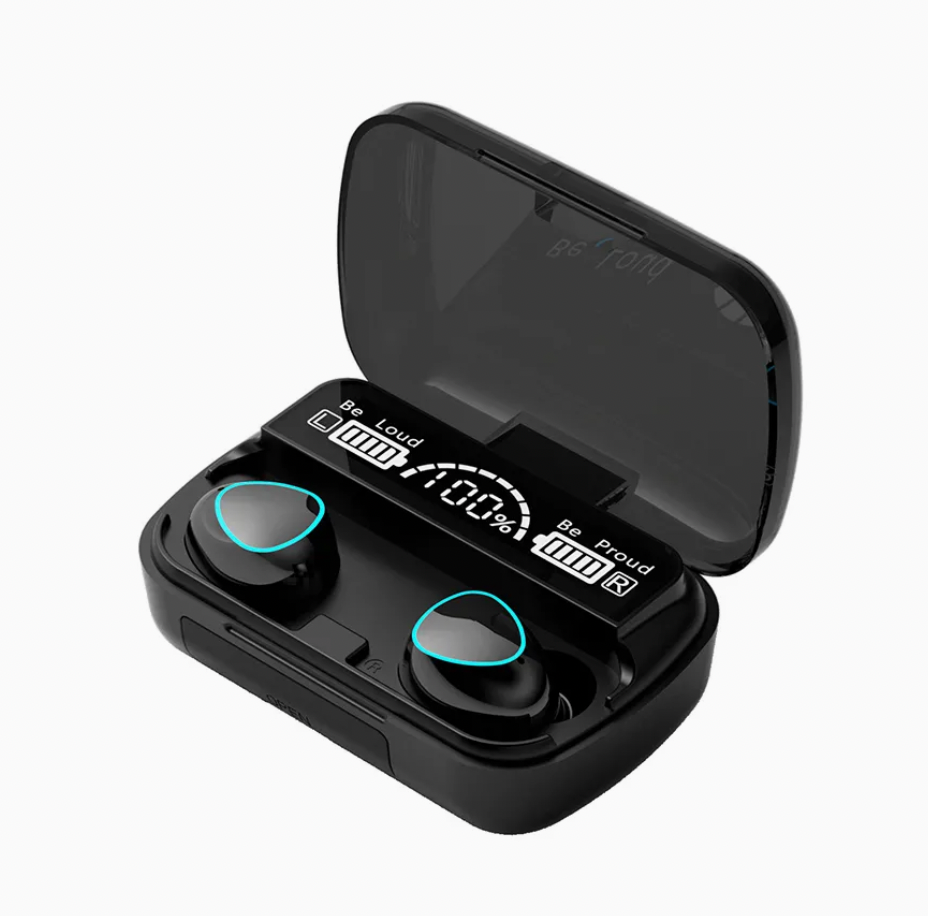 Wireless Noise-Cancelling Bluetooth Earbuds with LED Display