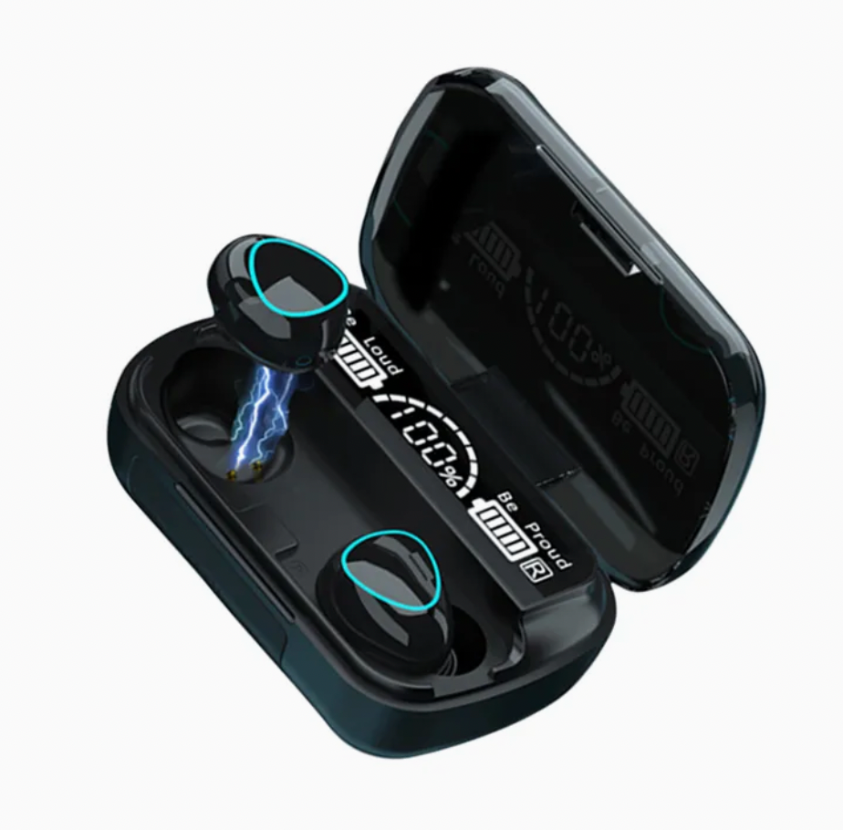 Wireless Noise-Cancelling Bluetooth Earbuds with LED Display